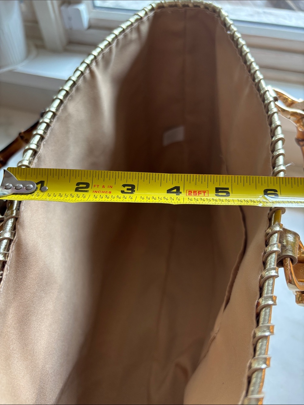 Lilly Pulitzer Cork Natural Greydon Tote Bamboo handles - Picture 7 of 9